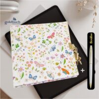 Goldbuch Secret Journal Diary with Lock & Key 96 Pages Blank Notebook |Scrikss Ball Point Pen Chrome Plated Brass Body Gold Plated Trims Twist Mechanism Noble 35 Series|SV3 COMBO