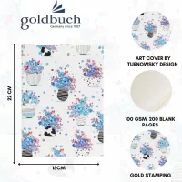 Goldbuch Blank Notebook A5-Art Print with Gold Stamping|Scrikss Ball Point Pen Chrome Plated Brass Body Gold Plated Trims Twist Mechanism Noble 35 Series|V1 COMBO