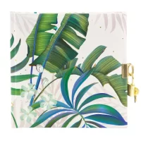Goldbuch | Secret Diary with Lock and Key | 96 Blank Pages | Notebook | 90 Gsm | 16.5 x 16.5cm | Tropical White | Art Print with Gold Stamping