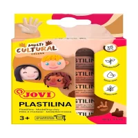 Jovi - Plastilina Clay, 6 Sticks of 15 Grams Each, Multicultural Colors, Gluten-Free (90/6M) (2 pcs)