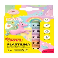 New Jovi Plastilina Reusable and Non-Drying Modeling Clay; Pastel Colors, 0.50 Oz. Bars, Set of 6, (2 pcs) Perfect for Arts and Crafts Projects